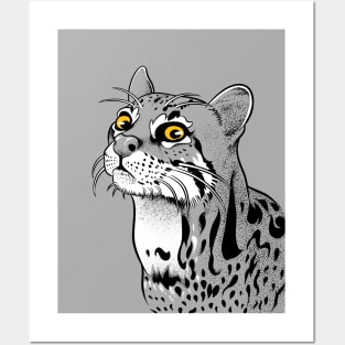 Ocelot cat tattoo Posters and Art